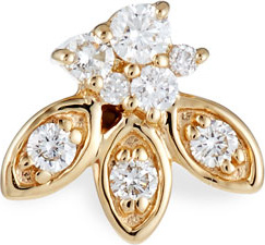 Sydney Evan Single 14k Gold Diamond Petal Stud Earring