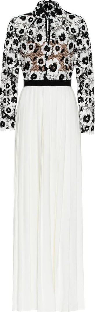 Self Portrait Floral guipure gown