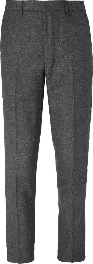 AMI Grey Slim-Fit Wool Suit Trousers