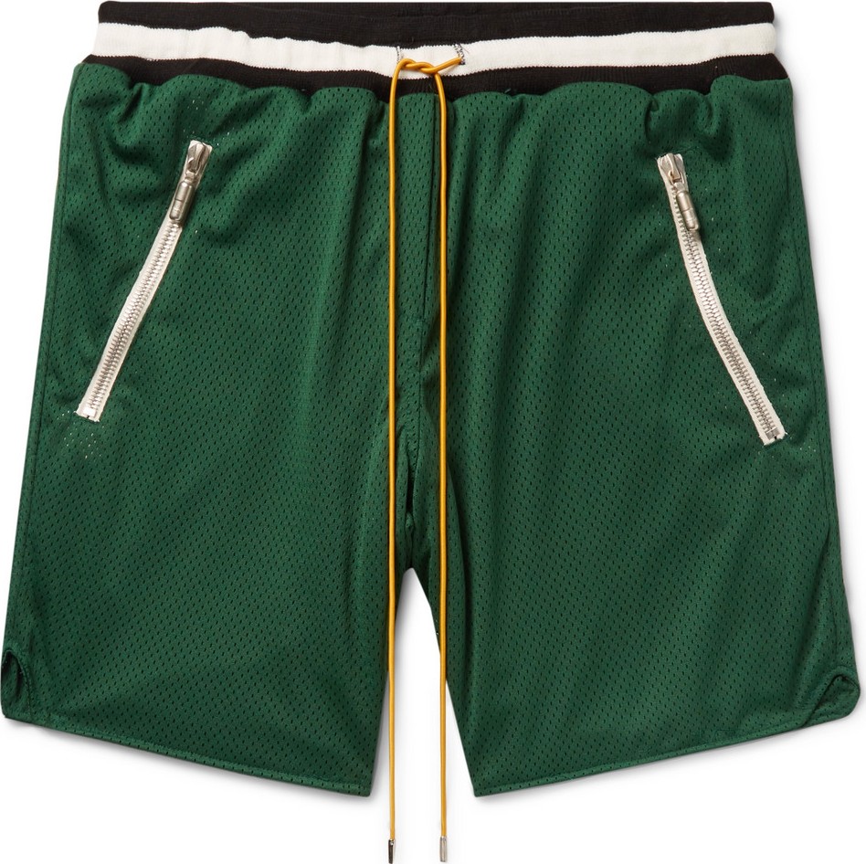 RHUDE Wide-Leg Nylon-Mesh Drawstring Shorts