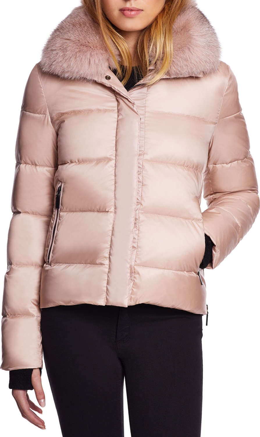 Dawn Levy Vera Mid-Weight Fox-Fur Trim Puffer Jacket
