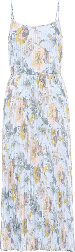 Vince Floral pleated slip dress