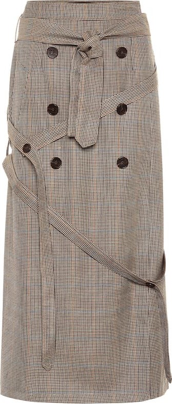 Rokh Houndstooth wool skirt