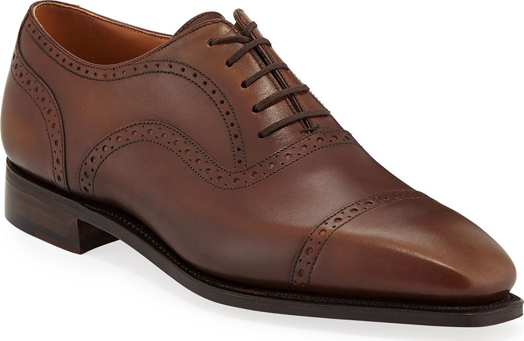 Corthay Men's Cap-Toe Dress Shoes with Brogue Details