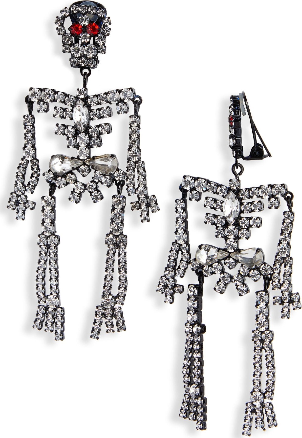 Ashley Williams Skeleton Clip On Earrings