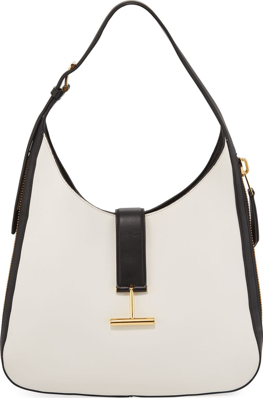 TOM FORD Tara Bicolor Soft Calf Shoulder Hobo Bag