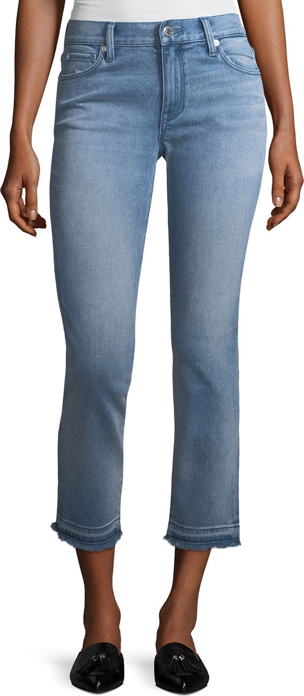 Burberry London England Cropped Jeans W/ Frayed Cuffs