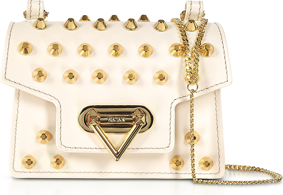 Salar Bebe Studs Leather Mini Shoulder Bag