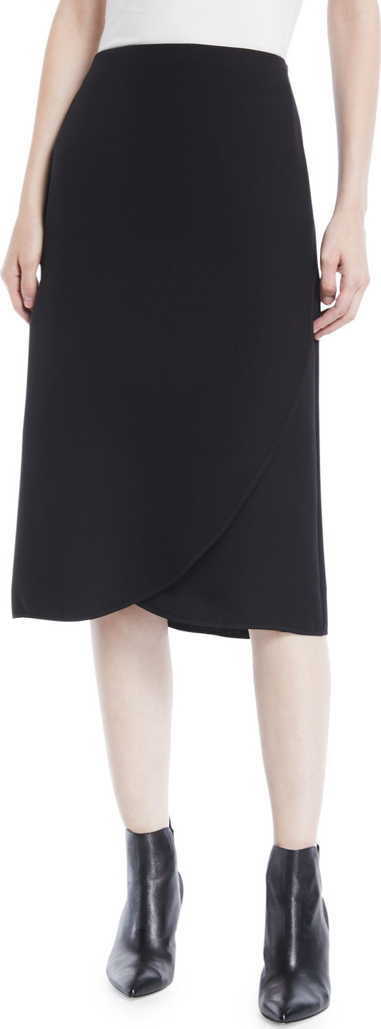 Valentino A-Line Silk Cady Couture Tulip-Hem Skirt