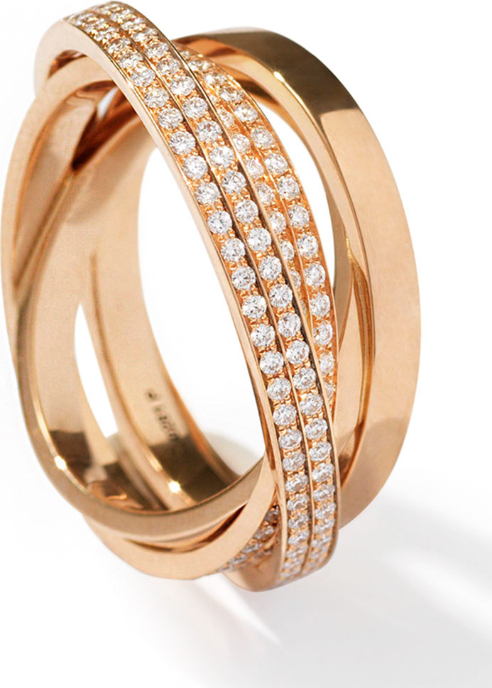 REPOSSI Technical Berbère Diamond Ring in 18K Rose Gold