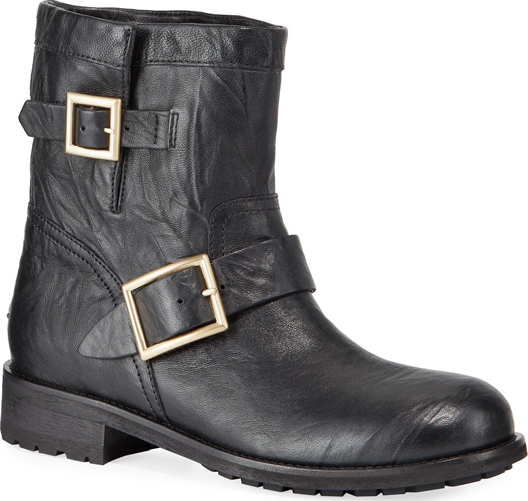 Jimmy Choo Youth Leather Biker Boots