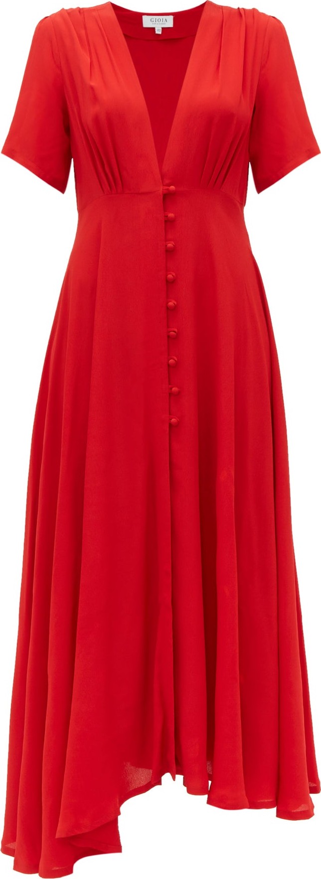 Gioia Bini Carolina V-neck crepe midi dress