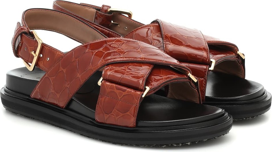 Marni Croc-effect leather sandals