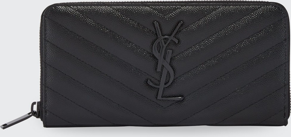 Saint Laurent YSL Monogram Continental Zip-Around Wallet
