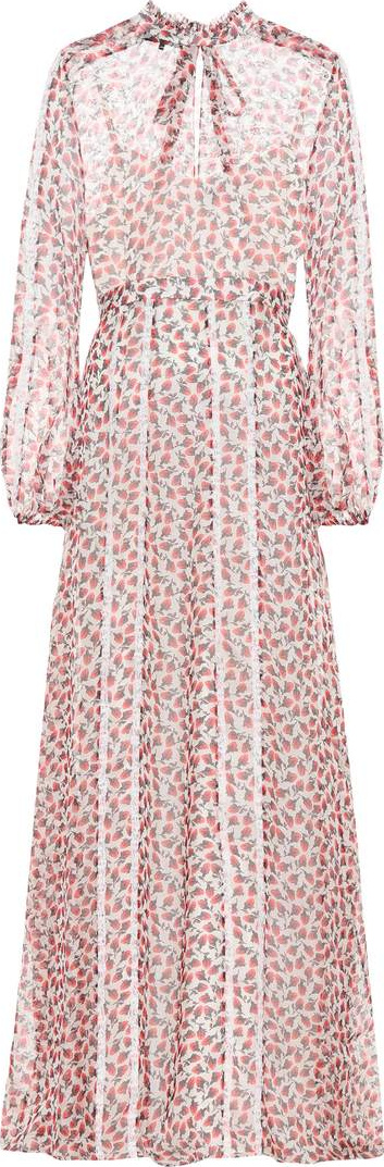 ROCHAS Floral-printed silk maxi dress