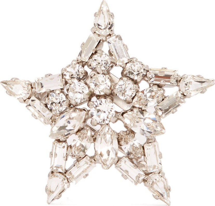 Saint Laurent Star crystal-embellished brooch