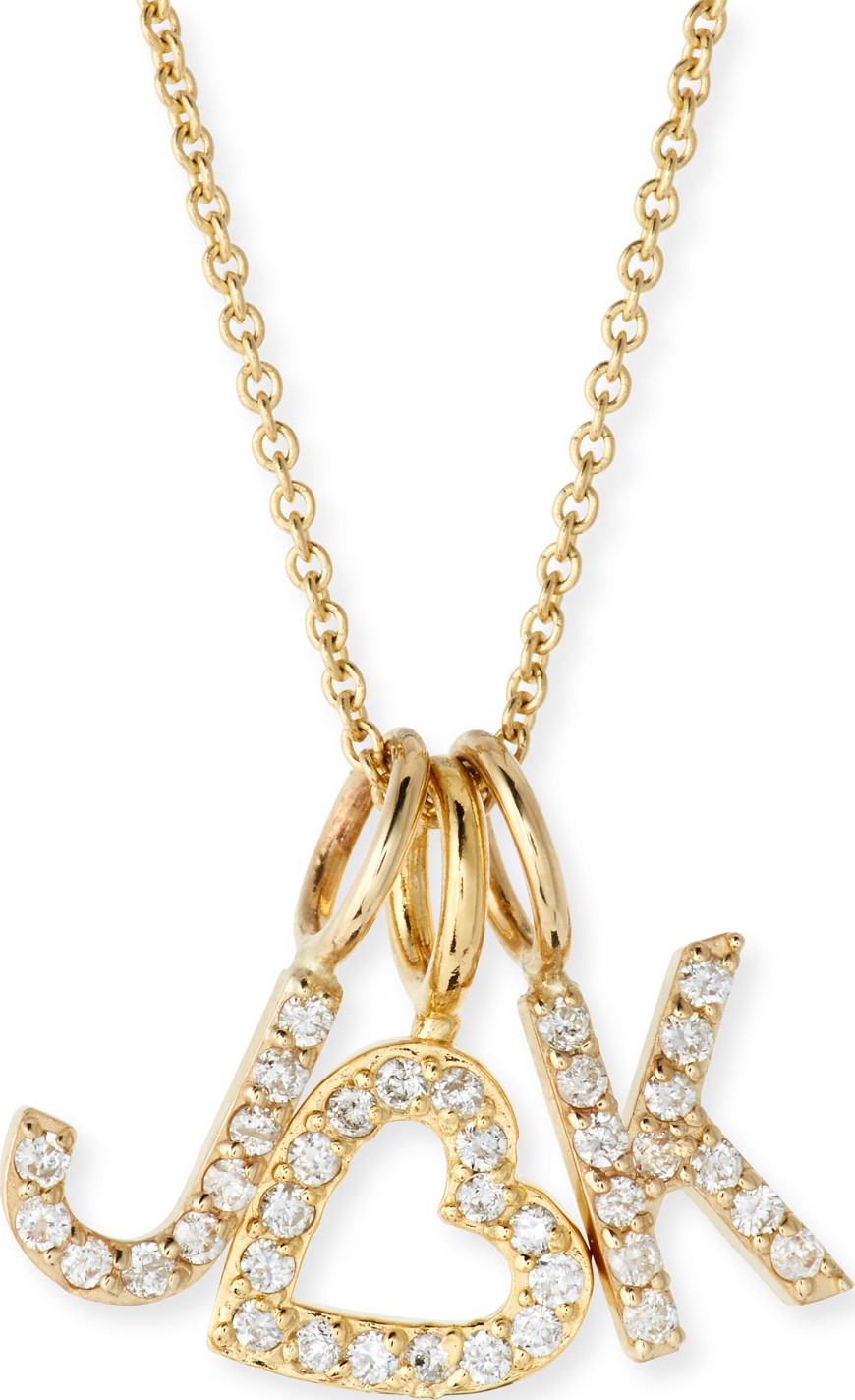 Sarah Chloe Amelia Layered Diamond Initial Necklace