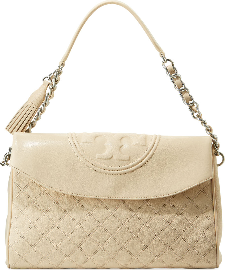 Tory Burch Fleming Distressed Leather Hobo Bag