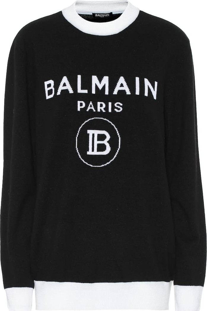 Balmain Logo wool and cashmere sweater