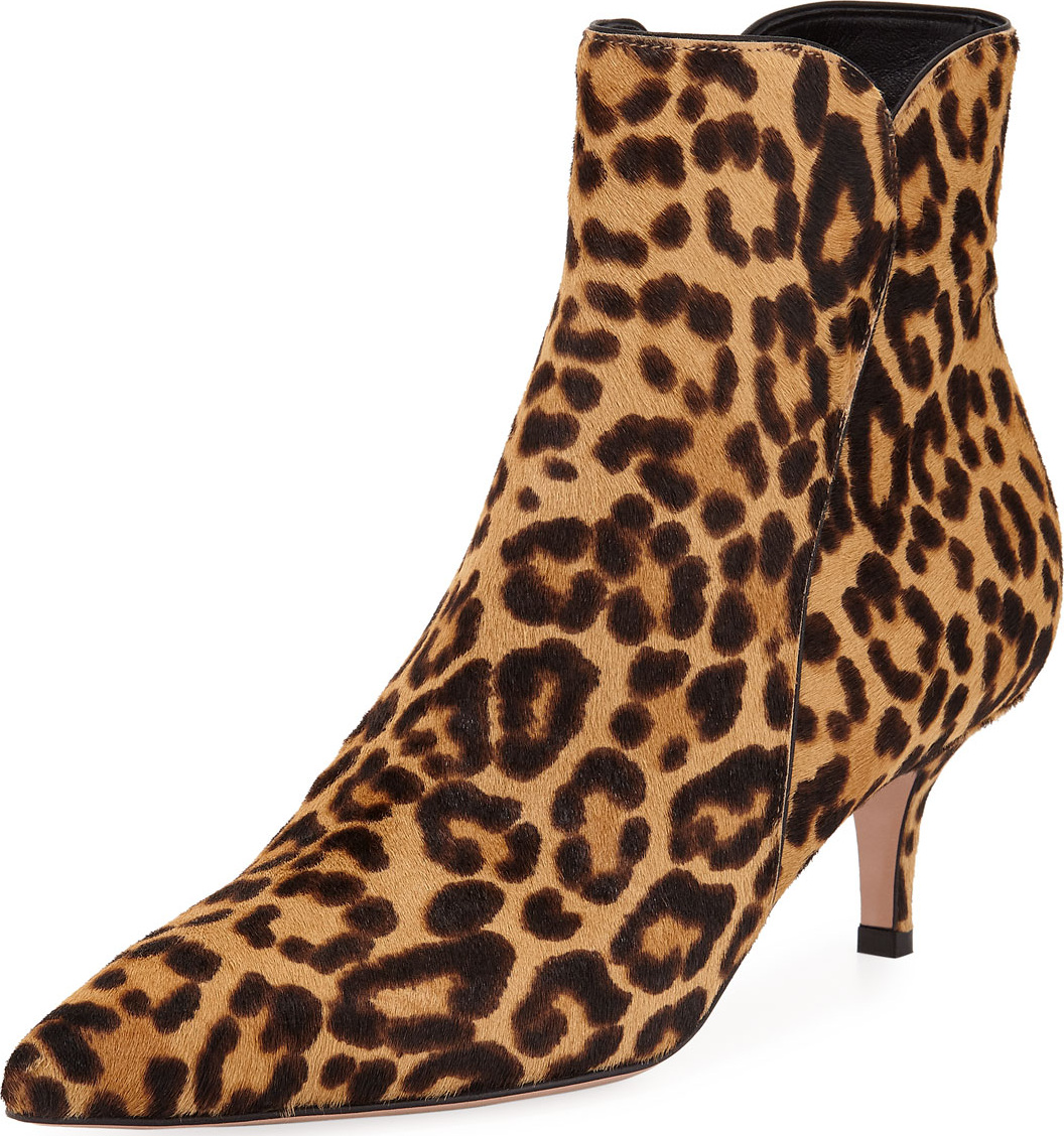 Gianvito Rossi Leopard 55mm Pointed-Toe Booties