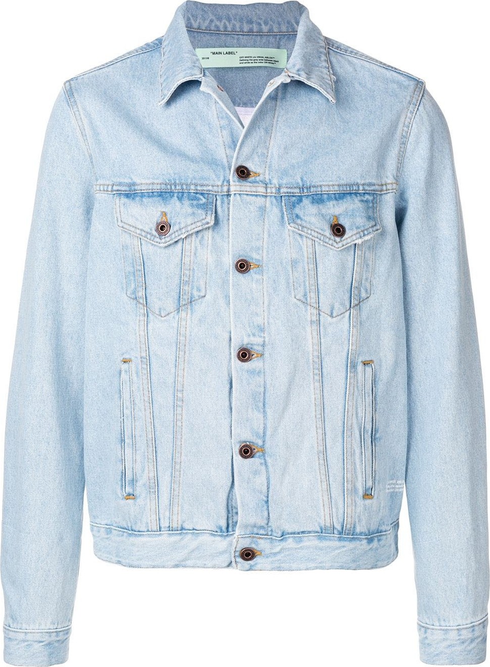 Off White Light indigo graphic print denim jacket