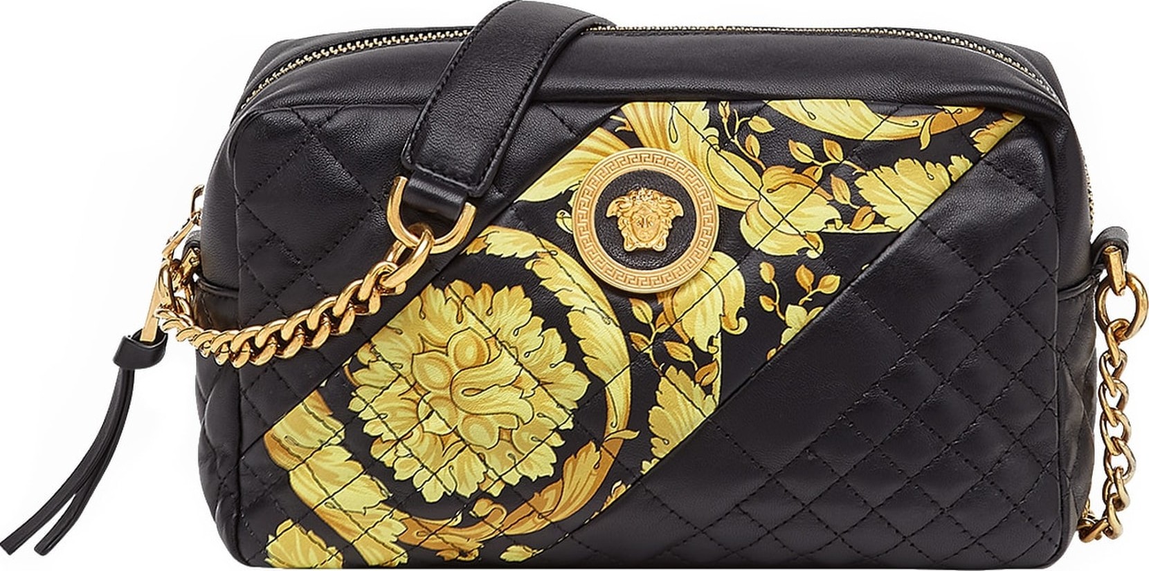 Versace Baroque Icon Quilted Leather Camera Bag