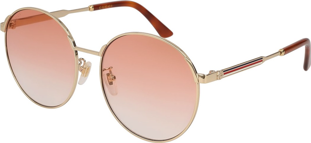 Gucci Round Metal Web Sunglasses