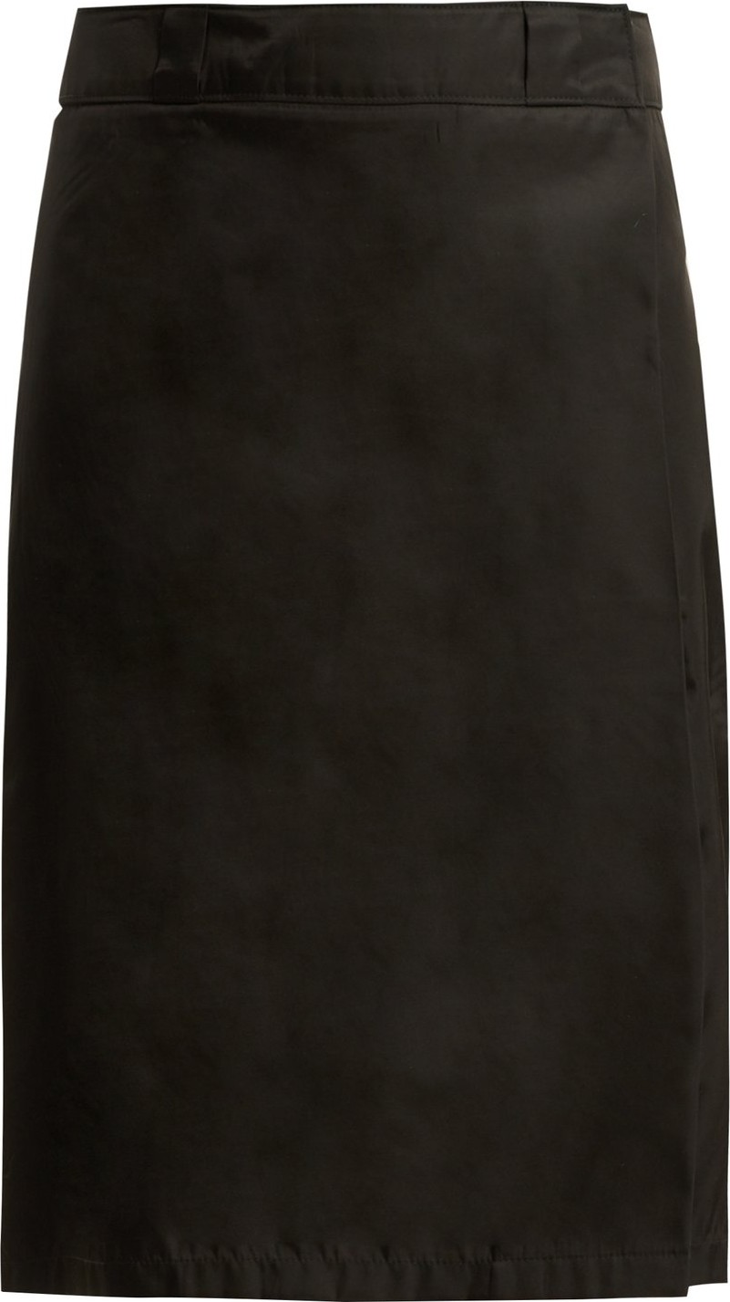 Prada Logo-plaque wrap skirt