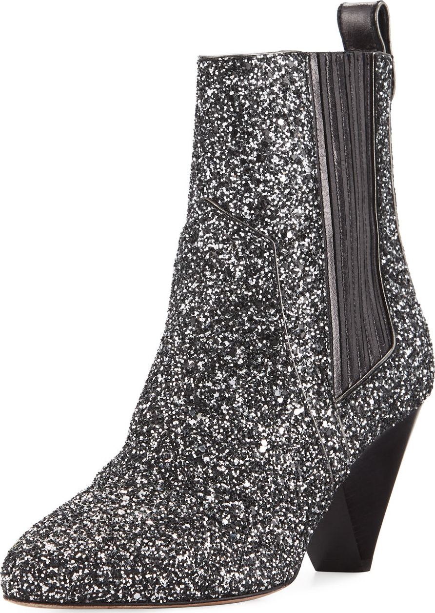 Veronica Beard Bennett Crushed Glitter Booties