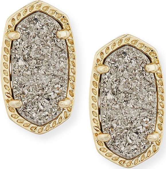 Kendra Scott Ellie Platinum Druzy Stud Earrings