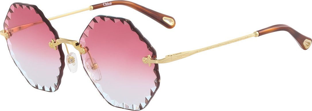 Chloe Rosie Rimless Scalloped Sunglasses