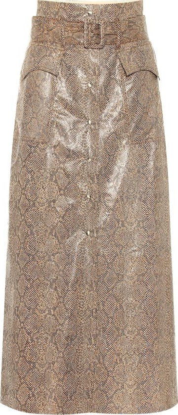 Nanushka Aarohi snake-effect faux leather skirt
