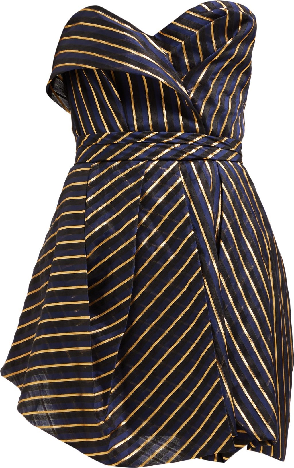 Alexandre Vauthier Strapless striped organza mini dress