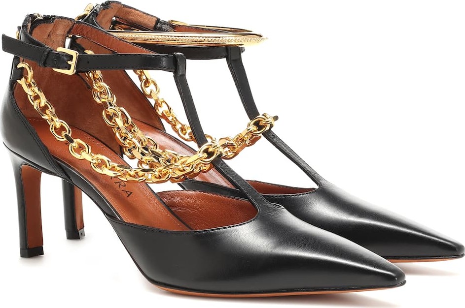 Altuzarra Chain-trimmed leather pumps