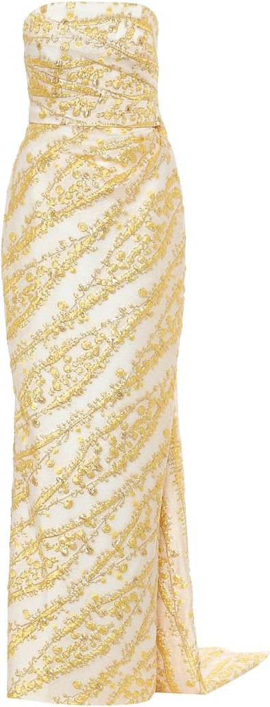 Monique Lhuillier Strapless jacquard gown