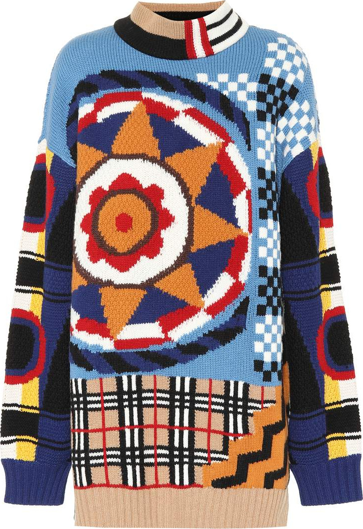 Burberry London England Intarsia wool and cashmere sweater