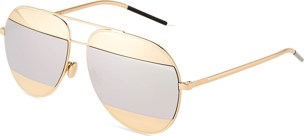 Dior DiorSplit Two-Tone Metallic Aviator Sunglasses