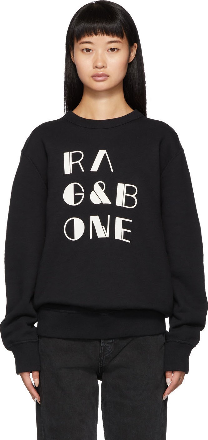 Rag & Bone Black Vintage Logo Sweatshirt