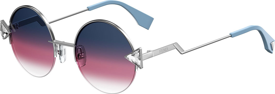 Fendi Rainbow Round Sunglasses, Purple/Gold