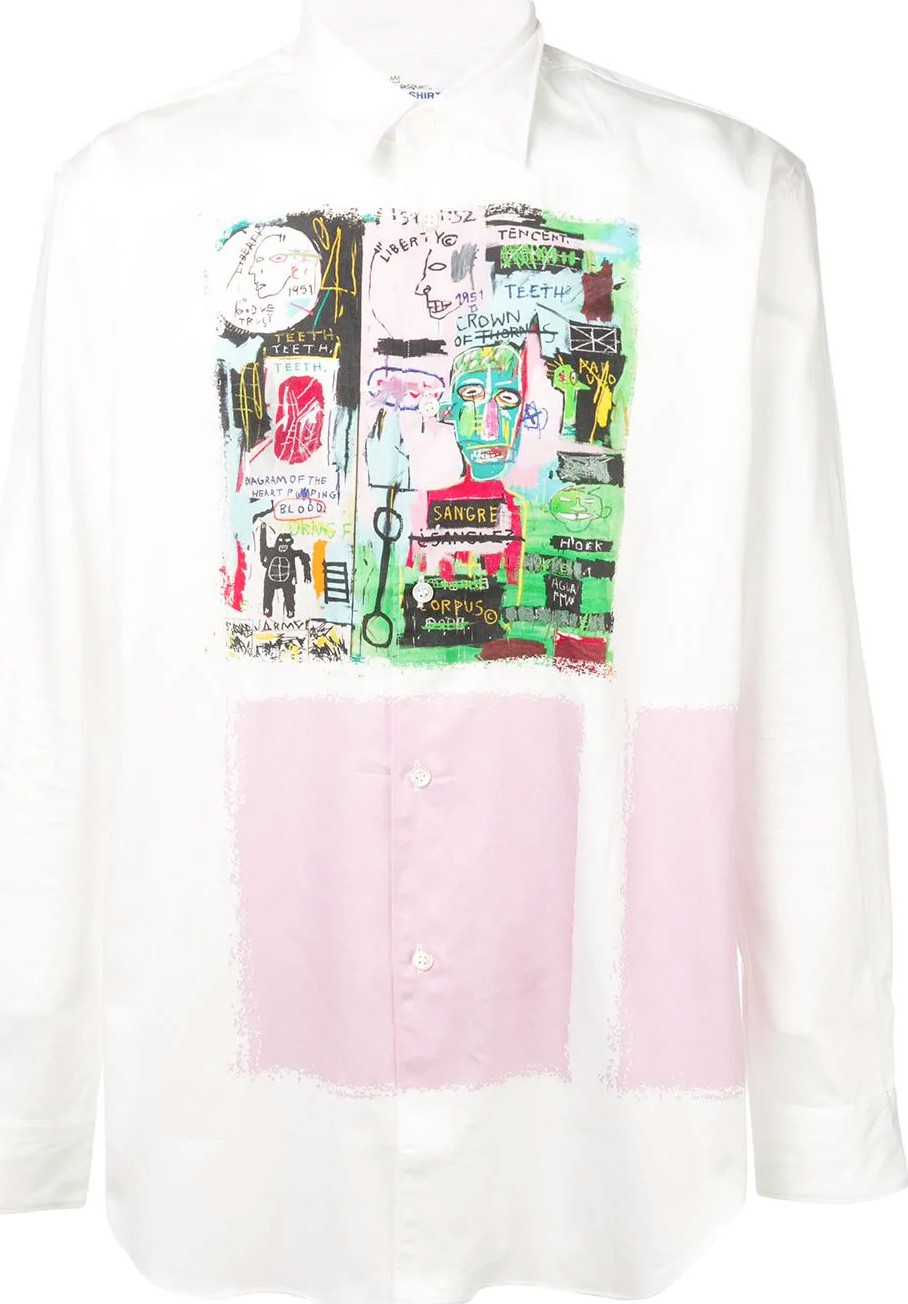 Comme Des Garcons Commes Des Garcons X Jean-Michel Basquiat graffiti printed shirt