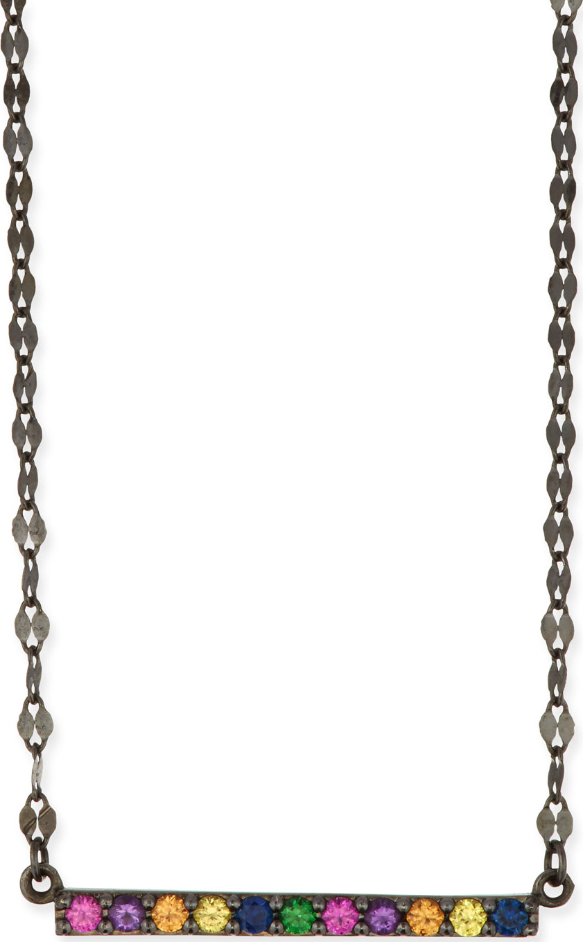 Lana 14k Electric Bar Pendant Necklace w/ Sapphires