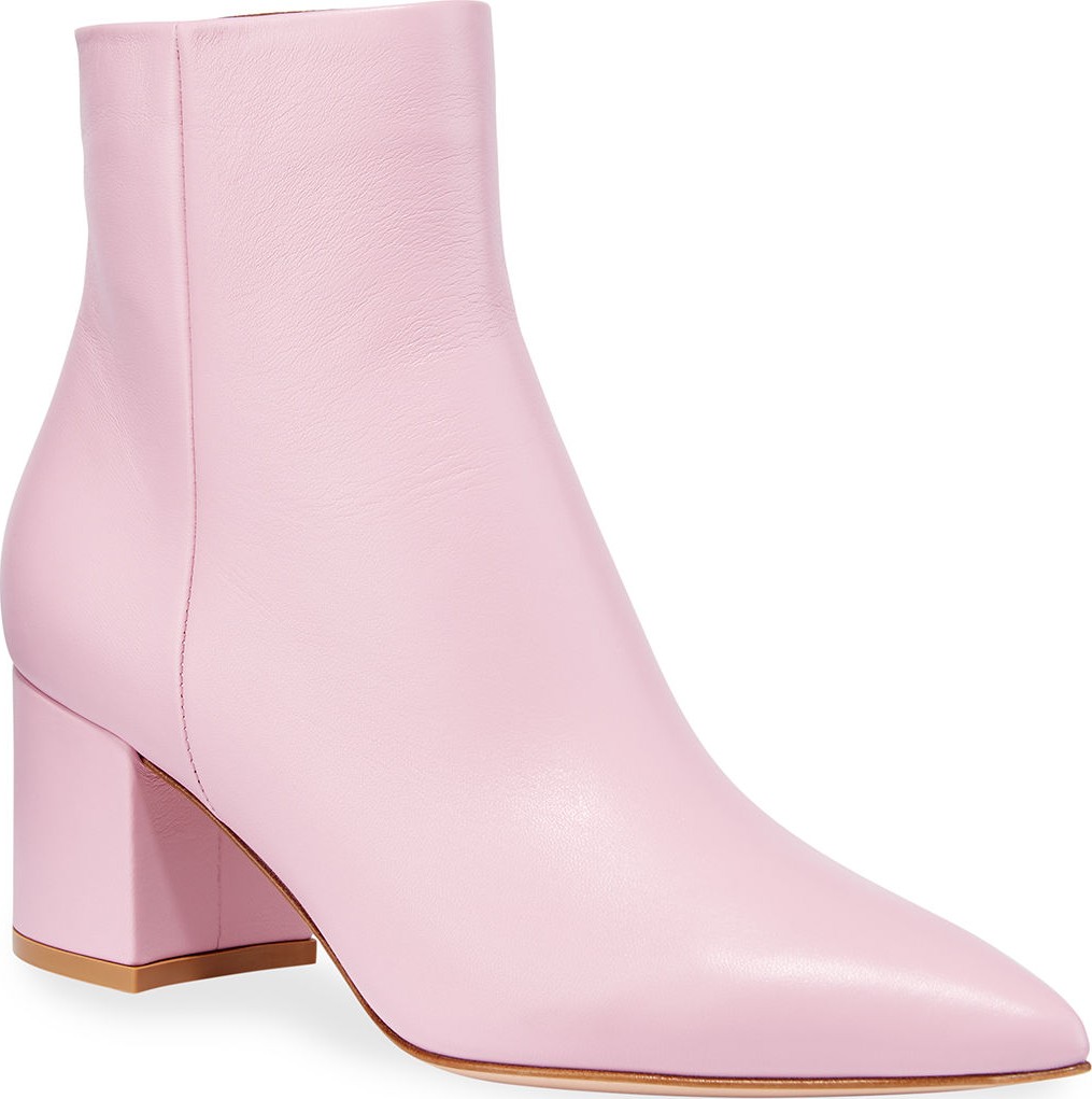 Gianvito Rossi Mid-Heel Lamb Leather Booties