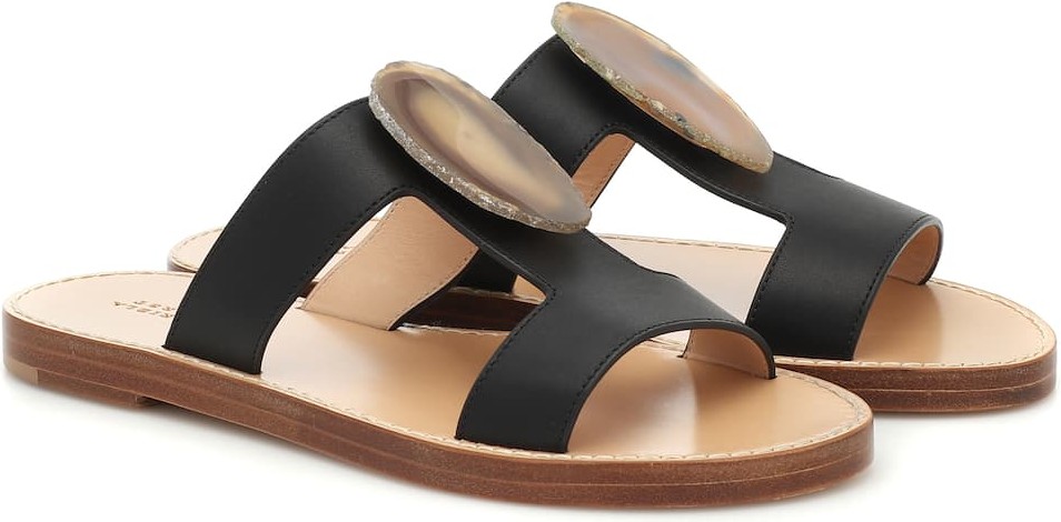 Gabriela Hearst Hades agate-embellished leather sandals