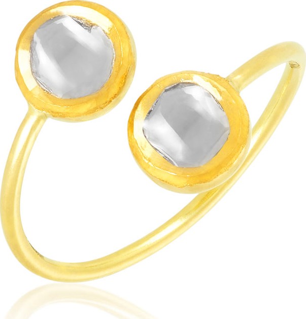 Legend Amrapali Kundan Vintage Diamond Bypass Ring, Size 7