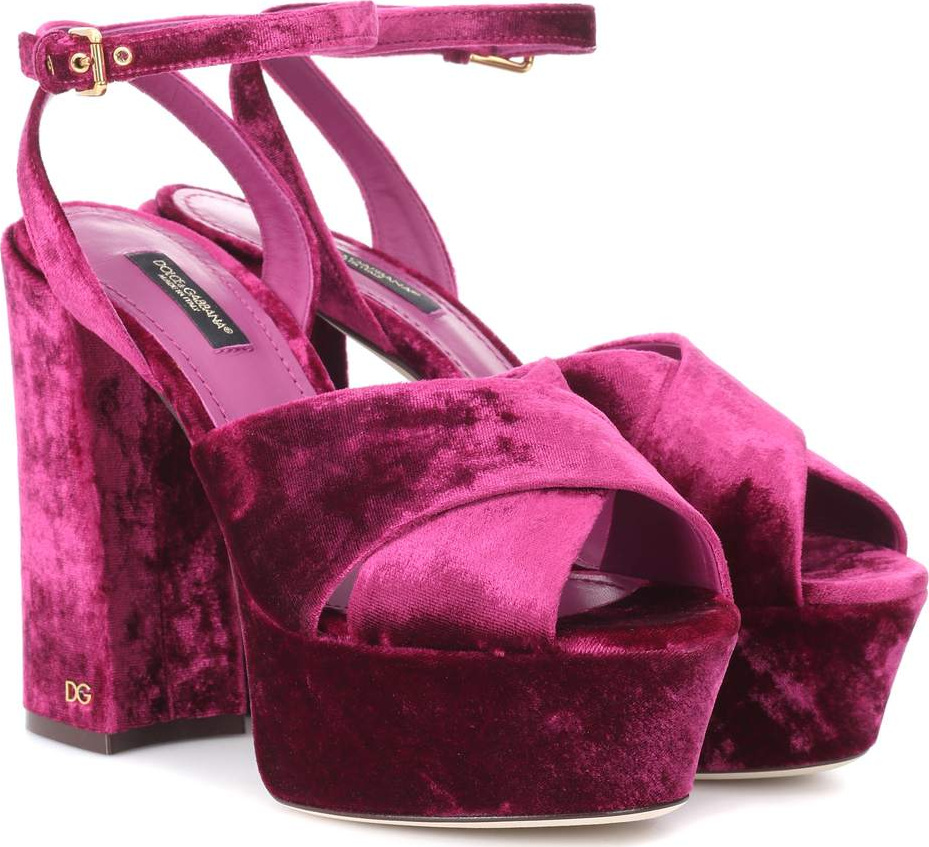 Dolce & Gabbana Keira velvet plateau sandals