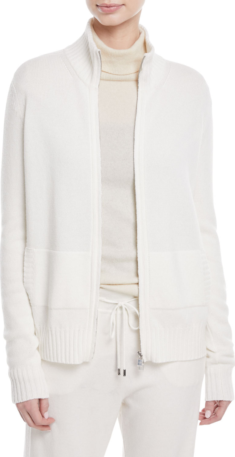 Loro Piana Parksville Zip-Front Cashmere Bomber Jacket