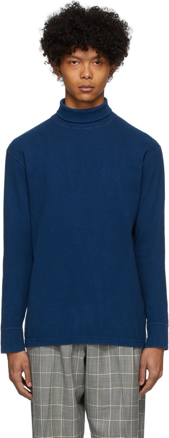 Blue Blue Japan Blue Slub Rib Turtleneck