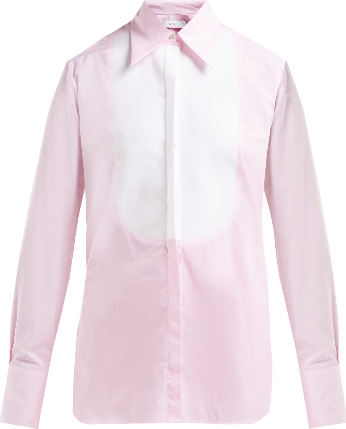 Racil Manny mesh-bib cotton-poplin shirt