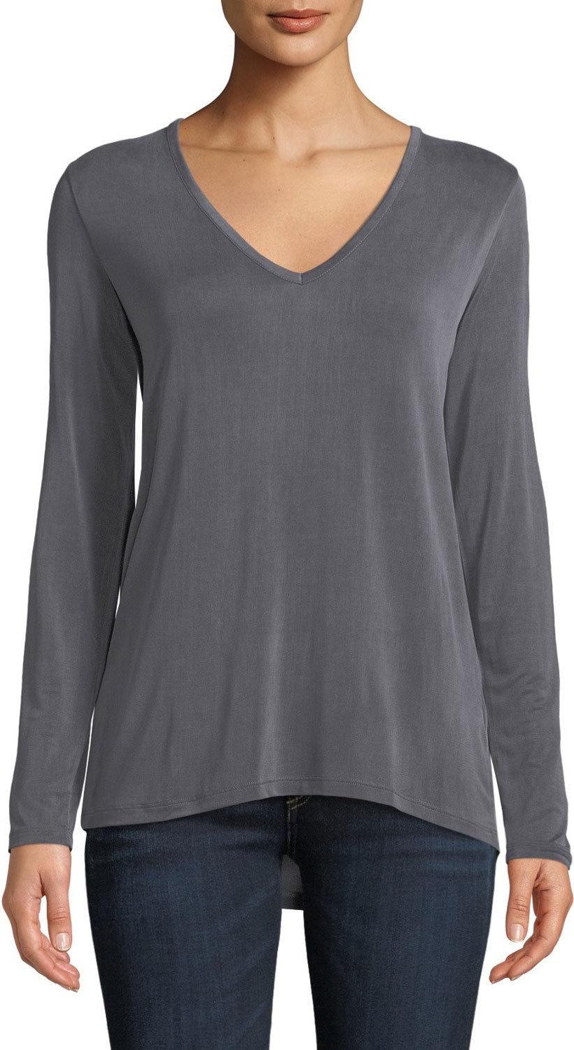 Majestic V-Neck Long-Sleeve Swing Tee