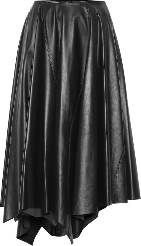 Marni Leather midi skirt
